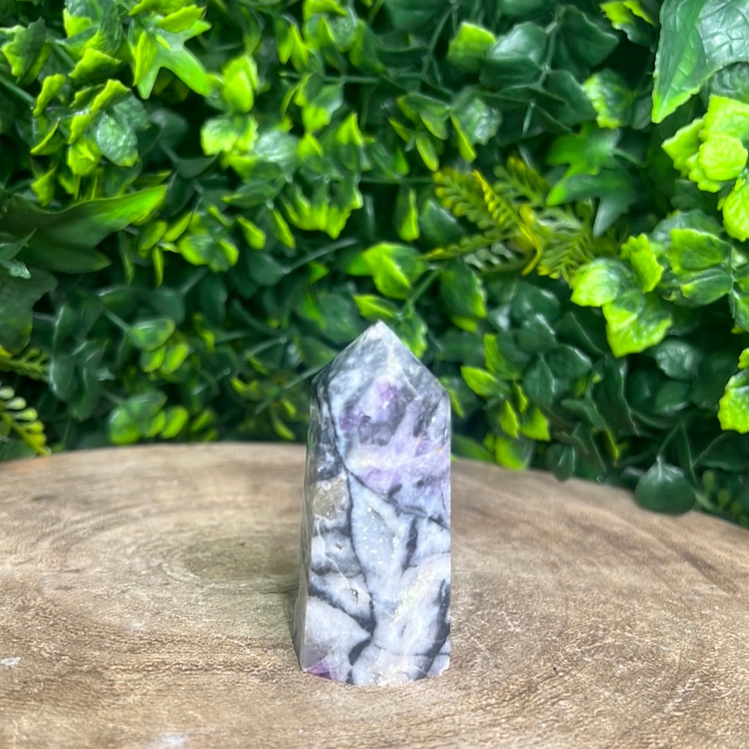 Purple Sphalerite Druzy Tower