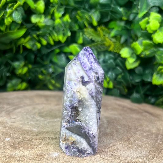 Purple Sphalerite Druzy Tower