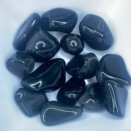 Rainbow obsidian tumble