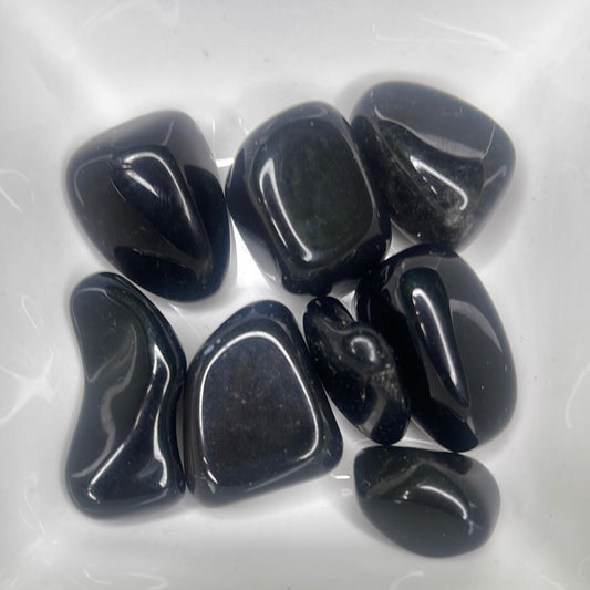 Silver Sheen Obsidian Tumbles